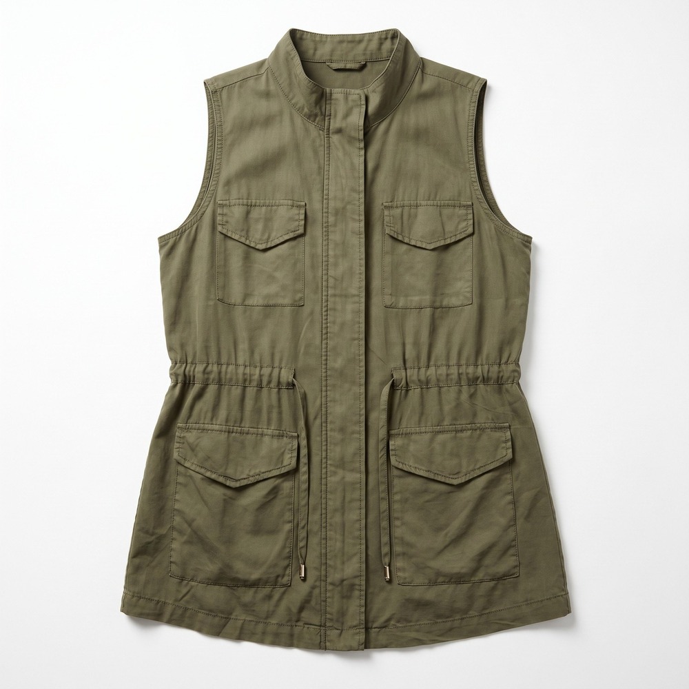 Mossimo M Olive Green Womens Utility Vest Casual Vintage